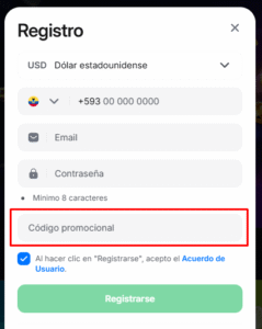 Cómo activar el código promocional desde el móvil?